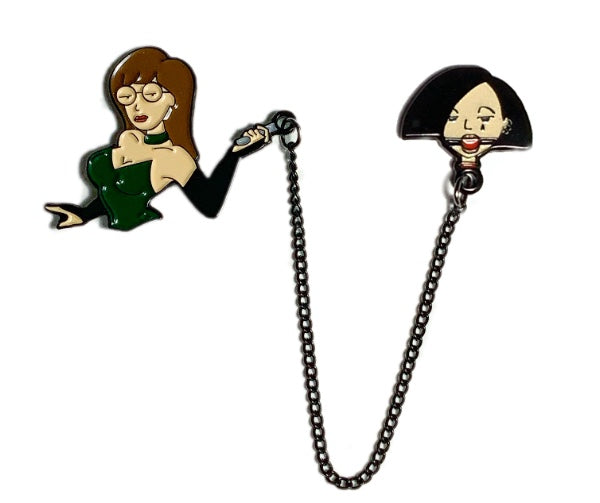 Misstress D and Submissive J Enamel Pin